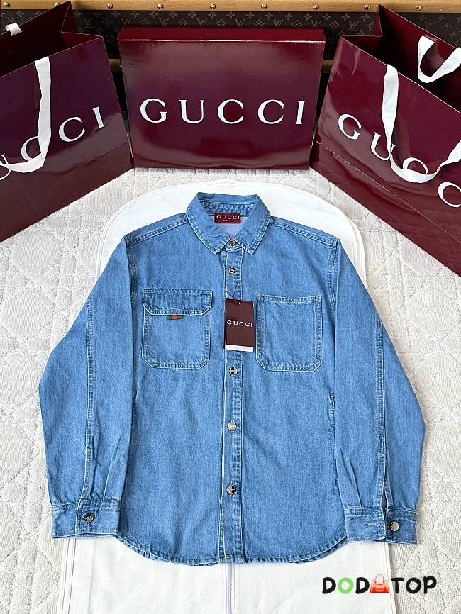 Gucci Men's Long-sleeve shirt denim - 1