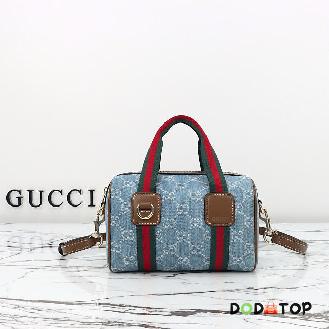 Gucci GG Supreme blue denim bag size 20x13x13cm - 1