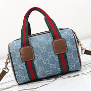Gucci GG Supreme blue denim bag size 20x13x13cm - 5