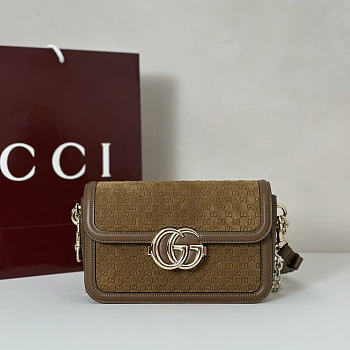 GG Monogram brown bag size 21.5x14x9cm