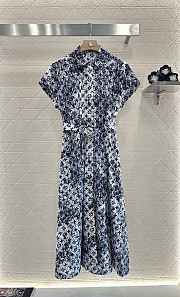 Louis Vuitton chiffon dress blue - 1