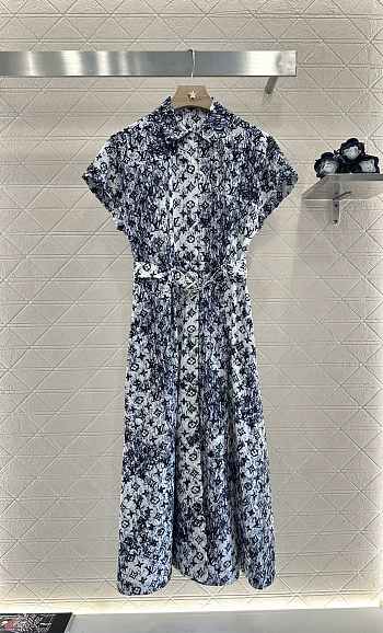 Louis Vuitton chiffon dress blue