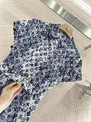 Louis Vuitton chiffon dress blue - 4