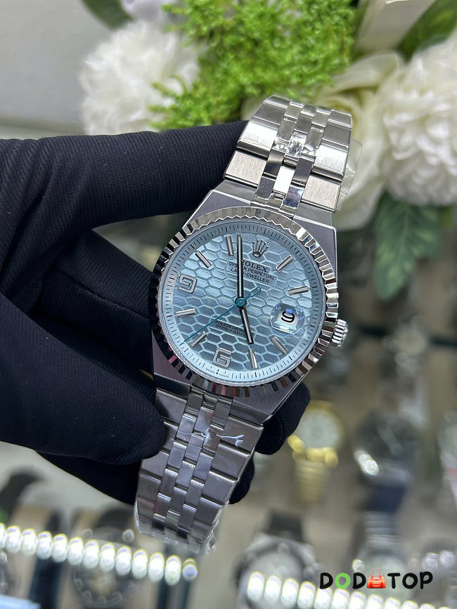 Rolex Land-Dweller Platinum with Ice Blue Dial and Honeycomb Pattern 36mm - 1