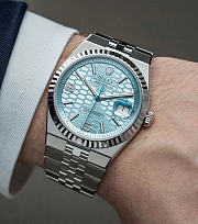 Rolex Land-Dweller Platinum with Ice Blue Dial and Honeycomb Pattern 36mm - 5