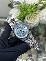 Rolex Land-Dweller Platinum with Ice Blue Dial and Honeycomb Pattern 36mm - 3