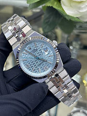 Rolex Land-Dweller Platinum with Ice Blue Dial and Honeycomb Pattern 36mm - 2