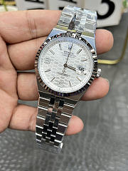 Rolex Land-Dweller Platinum with Ice white Dial and Honeycomb Pattern 36mm - 4