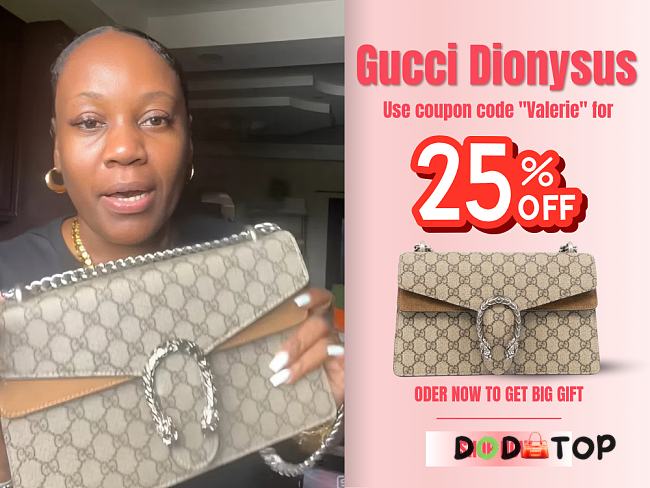 Gucci Small Dionysus GG Supreme style 499623 Code VALERIE (25%) - 1