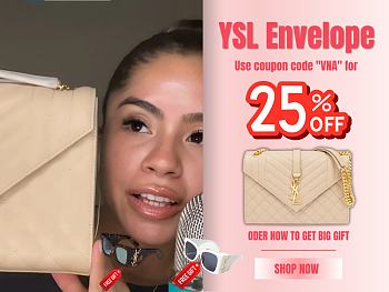 YSL Envelope beige bag size 24×17.5×6cm  Code VNA (25% off)
