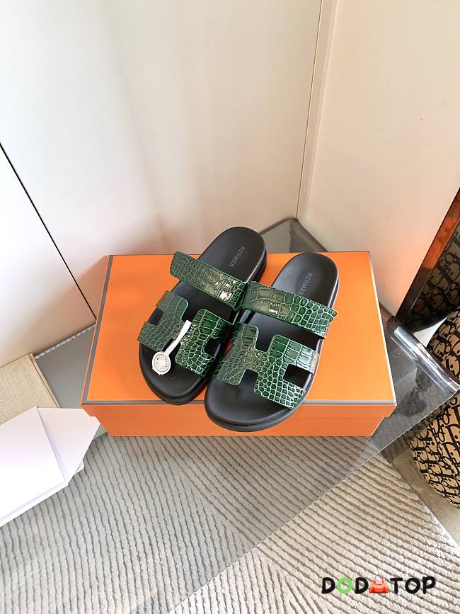 Hermes Cyprus sandals crocodile leather   - 1