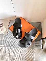 Hermes Cyprus sandals Ostrich leather black - 6