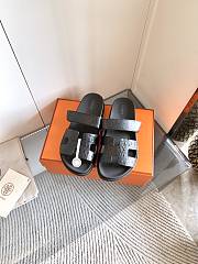 Hermes Cyprus sandals Ostrich leather black - 5