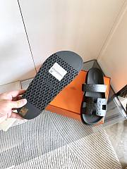 Hermes Cyprus sandals Ostrich leather black - 3