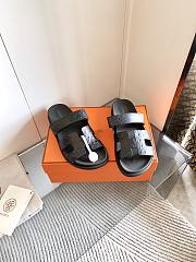 Hermes Cyprus sandals Ostrich leather black - 2