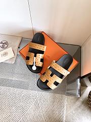 Hermes Cyprus sandals Ostrich leather brown - 6