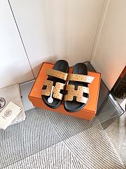 Hermes Cyprus sandals Ostrich leather brown - 5