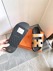 Hermes Cyprus sandals Ostrich leather brown - 3