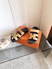 Hermes Cyprus sandals Ostrich leather brown - 2