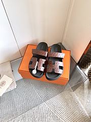 Hermes Cyprus sandals Ostrich leather red - 4