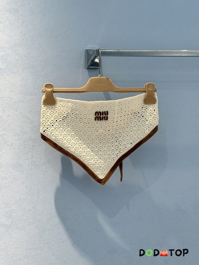 MiuMiu Cotton and suede bandana top - 1