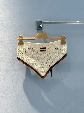 MiuMiu Cotton and suede bandana top