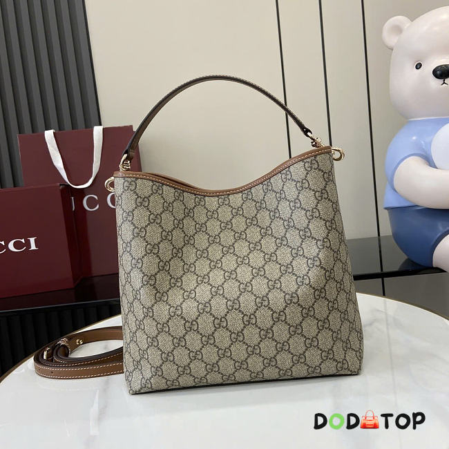 Gucci GG Emblem Shoulder Bag Brown Size 25x 25x 15.5cm - 1