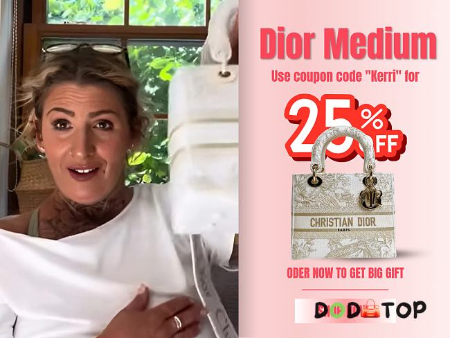 Dior Women Medium Lady D-lite Bag Size 24 x 20 x 11 cm Code Kerri (25% off) - 1