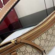 GG Emblem medium shoulder brown bag size 30x19x10cm - 3