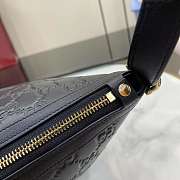 GG Emblem medium shoulder black bag size 30x19x10cm - 6