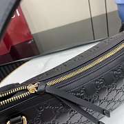 GG Emblem medium shoulder black bag size 30x19x10cm - 5