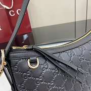 GG Emblem medium shoulder black bag size 30x19x10cm - 4