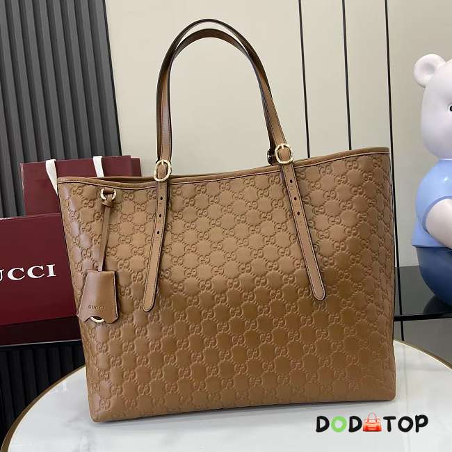 Gucci Large GG Emblem Tote Bag brown size W 38 cm x H 25 cm x D 15 cm - 1