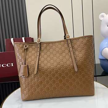 Gucci Large GG Emblem Tote Bag brown size W 38 cm x H 25 cm x D 15 cm