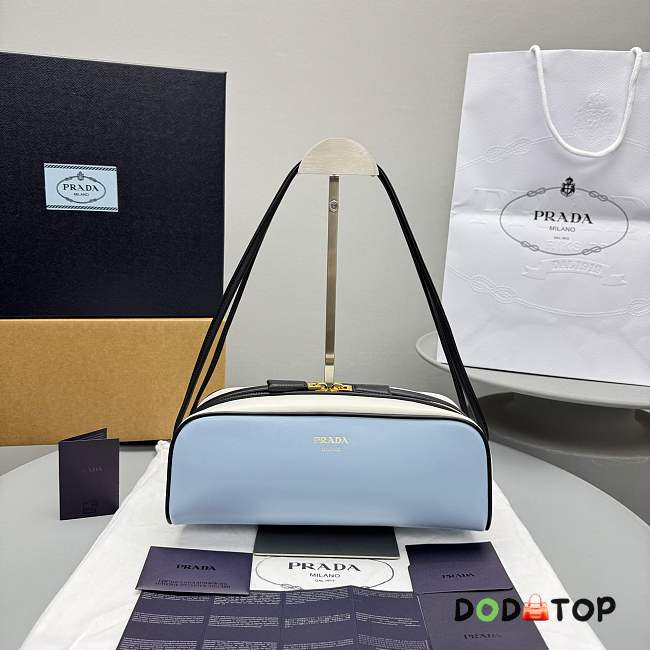 Prada Swing smooth leather shoulder blue bag Size 28×12×10cm - 1