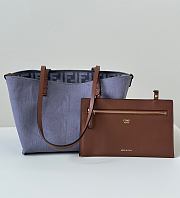 Fendi Small Roll Blue denim-effect FF jacquard reversible shopper size 22x14x18cm - 1