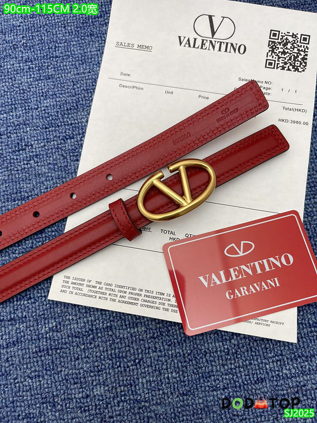 Vanlentino Belt 2cm red - 1
