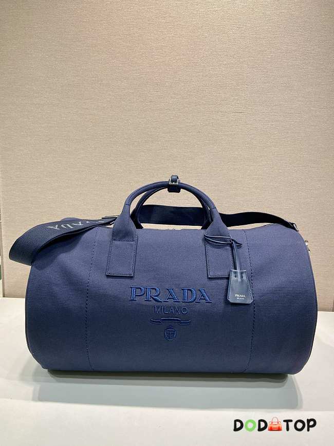 Prada Women's Blue Canvas Duffle Bag blue size 53×32×32cm - 1