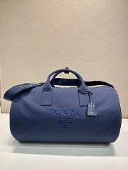 Prada Women's Blue Canvas Duffle Bag blue size 53×32×32cm - 1