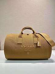 Prada Women's Blue Canvas Duffle Bag brown size 53×32×32cm - 1