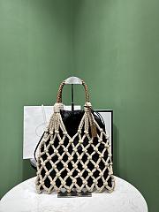Prada Medium Cotton Macramé Bag black size 30W x 37H cm  - 1
