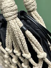 Prada Medium Cotton Macramé Bag black size 30W x 37H cm  - 2