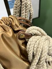Prada Medium Cotton Macramé Bag brown size 30W x 37H cm - 5