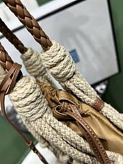 Prada Medium Cotton Macramé Bag brown size 30W x 37H cm - 4