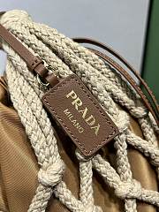 Prada Medium Cotton Macramé Bag brown size 30W x 37H cm - 3