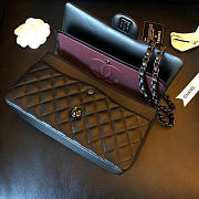 Chanel Medium Flap Bag Lambskin Black Hardware Size 23cm - 2