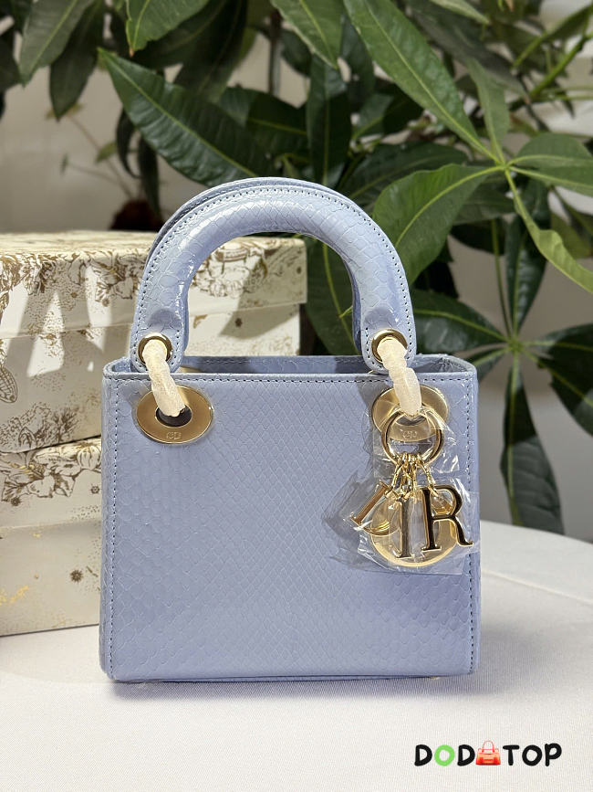 Dior lady snakeskin leather bag mini size 17cm - 1
