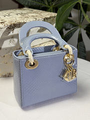 Dior lady snakeskin leather bag mini size 17cm - 4