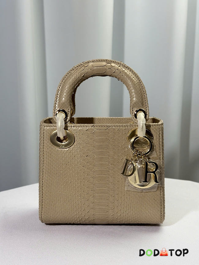 Dior lady snakeskin leather bag mini size 17cm - 01 - 1