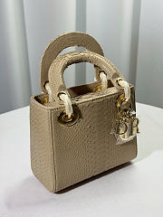 Dior lady snakeskin leather bag mini size 17cm - 01 - 5